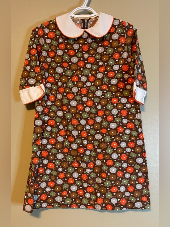 Handmade Dresses & Skirts - Vintage Handmade Peter Pan Collar Retro Floral Mini Dress